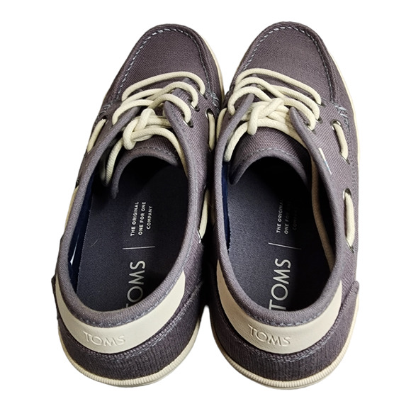 Tom's Dorado Canvas Boat Shoe in Shade (Gray) Size 8 - Picture 9 of 12